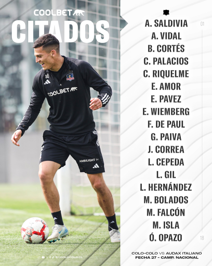 citados para colo colo vs audax italiano